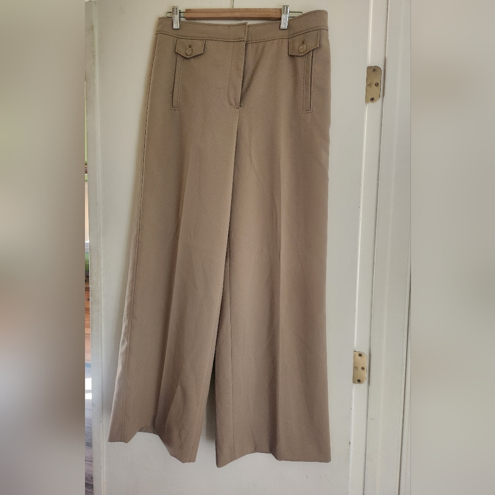 Ann Taylor Tan Wide-Leg Trousers